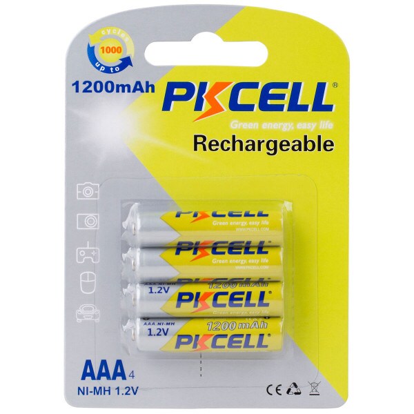 Main product image for PKCELL 4-Pack AAA Rechargeable NiMH 1200mAh Battery 142-218
